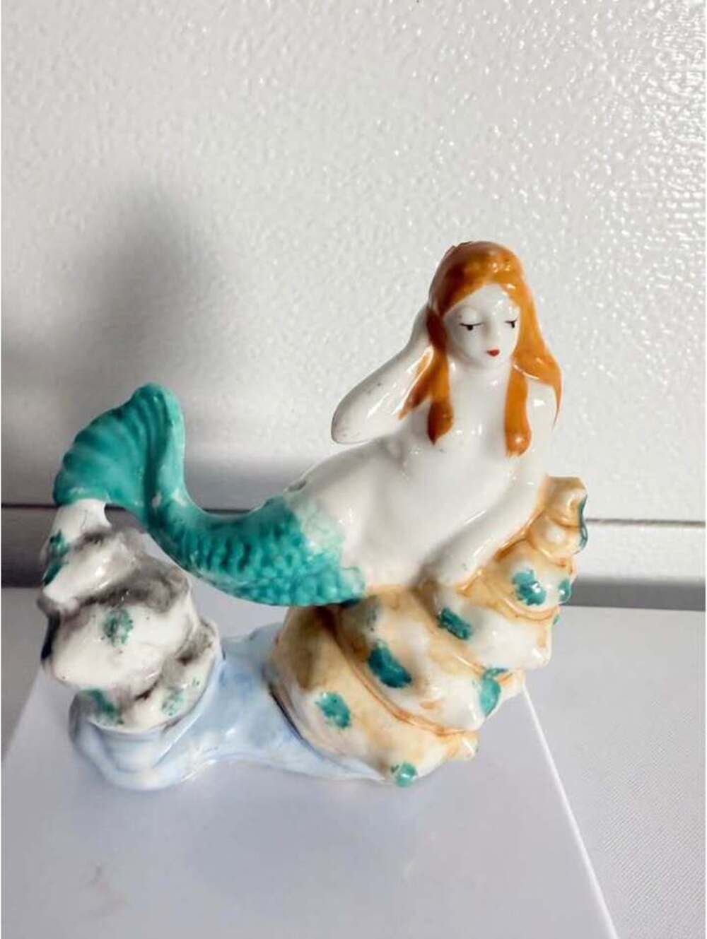Vintage Occupied Japan Porcelain Mermaid Figurine used in aquariums